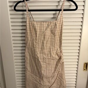 Abercrombie Gingham Tan Dress